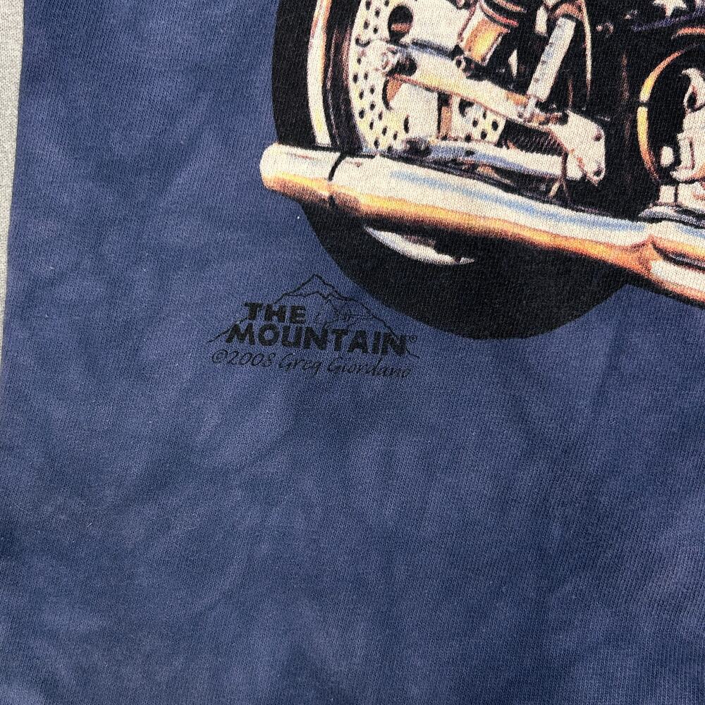 Gildan The Mountain USA flag motorcycle graphic 2008 streetwear Y2K tee mens XXL - Picture 3 of 6